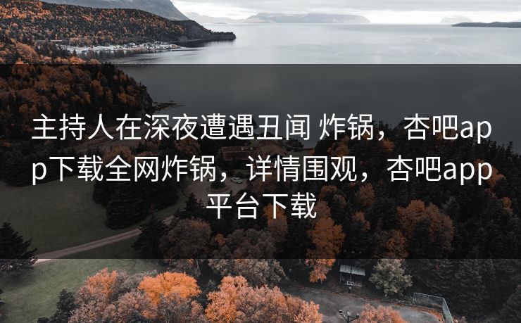 主持人在深夜遭遇丑闻 炸锅，杏吧app下载全网炸锅，详情围观，杏吧app平台下载-第1张图片-杏吧互动社交娱乐站