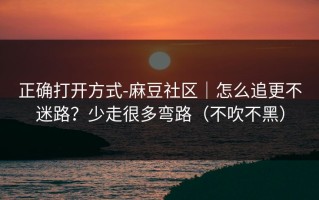 正确打开方式-麻豆社区｜怎么追更不迷路？少走很多弯路（不吹不黑）