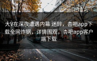 大V在深夜遭遇内幕 迷醉，杏吧app下载全网炸锅，详情围观，杏吧app客户端下载