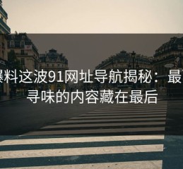 91爆料这波91网址导航揭秘：最耐人寻味的内容藏在最后